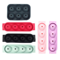 Silicone Sphere Ice Cube Mold with Lid, Easy Release Round Ice Ball Maker for Whiskey Cocktails