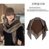 Luxury Faux Silk Triangle Scarf for Women, Lightweight Shawl, Versatile Neck Scarf