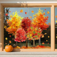 Thanksgiving Autumn Maple Leaf Window Clings for Home Party & Storefront Decor