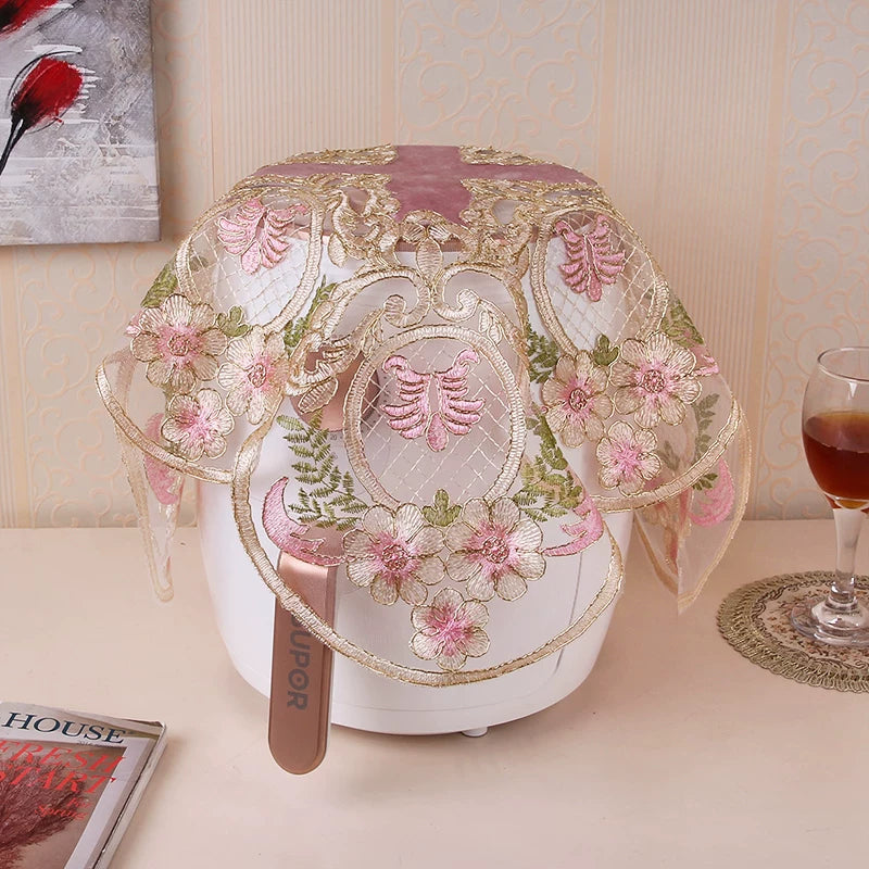 Lace Dust Cover for Air Fryer, Rice Cooker, and Kitchen Appliances - Multi-functional Embroidered Appliance Cover