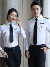 Unisex Drum Corps Performance Uniform Set Stewardess Pilot Professional Workwear