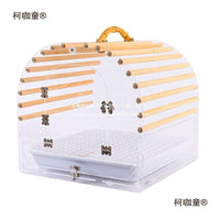 Portable Transparent Acrylic Bird Cage for Peony Parrots and Small Birds - Travel Carrier with Good Ventilation