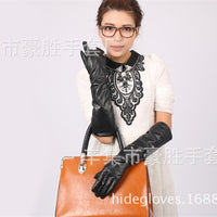 Women's Extra Long Faux Leather Opera Gloves 40-50cm Over Elbow PU Fashion Arm Sleeves