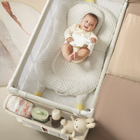 Coolbaby Multifunctional Baby Crib with Wheels, Co-sleeper Bassinet, and Playard