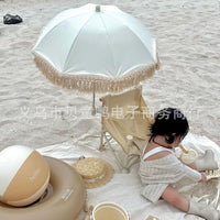 Korean Style Baby Outdoor Seat Sunshade Umbrella Portable Foldable Tassel Stroller Sun Protection for Infants