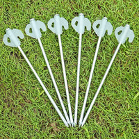 Outdoor Camping Tent Stakes with Luminous Head and Wind Ropes, Heavy-Duty Steel Pegs for Canopy and Tent Fixing
