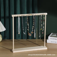 Solid Wood Necklace and Bracelet Display Stand for Jewelry Countertop and Live Selling