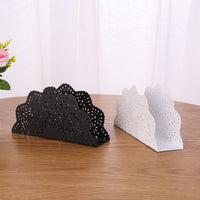 European Style Wrought Iron Vertical Tissue Holder with Storage Shelf and Plant Decor