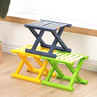 Portable Thickened Folding Stool for Adults and Kids - Plastic Collapsible Storage Stool for Fishing and Home Use