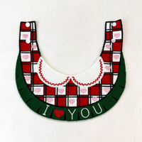 Christmas Pet Bib Collar with Ruffled Lace and Embroidery for Cats and Dogs