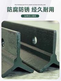 Heavy-Duty Solid Cast Iron Fence Post for Outdoor Garden and Farm Protection, Rust-Resistant Ground Spike