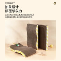 Corrugated Cardboard Cat Scratcher Lounge Bed, Durable Scratch Pad for Cats and Kittens