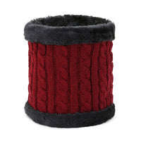 Unisex Winter Fleece Lined Knit Neck Warmer Scarf for Outdoor Cycling