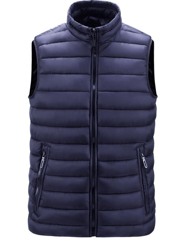 Men's Lightweight Quilted Vest with Zipper Pockets for Autumn/Winter
