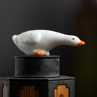Ceramic Mini White Duck Figurines for Garden and Micro Landscape Decor
