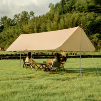 Hexagonal Blackout Tarp Shelter for Outdoor Camping, UV Protection & Waterproof