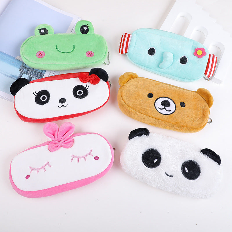 Korean Creative Plush Pencil Case for Students, Large Capacity Pen Bag, Birthday Gift