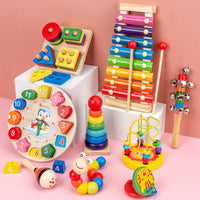 Wooden Orff Percussion Instrument Set for Toddlers, Musical Enlightenment Toy for 1-3 Year Olds