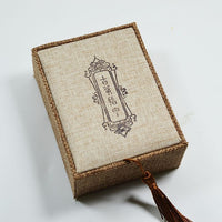 Guzheng Finger Picks Storage Box with Chinese Style Linen Fabric - Holds 8 Picks