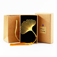 Cicada Wing Ginkgo Leaf Metal Hollow Bookmark, Elegant Chinese Style