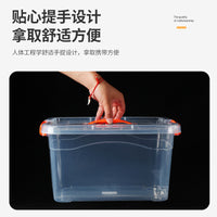 Portable Transparent Food Storage Box Thickened Plastic Organizer with Lid for Clothes and Fresh-keeping