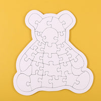 DIY White Cardboard Jigsaw Puzzles for Kids, Paintable Educational Toy, Irregular Shapes
