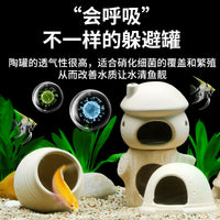 Aquarium Ceramic Hideaway Decor Set for Fish and Shrimp Breeding