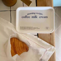 INS Style Melamine Serving Tray with Blue English Lettering for Coffee Bread Breakfast Dessert Fruit