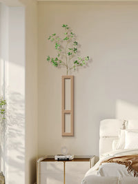 3D Sandstone Wall Decor with Faux Greenery for Dining Room & Hallway