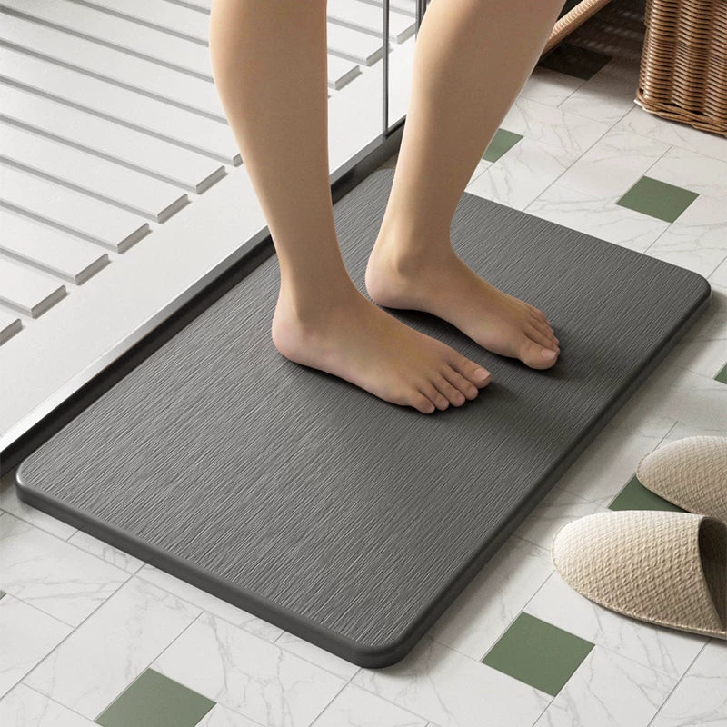 Diatomaceous Earth Bath Mat Quick Dry Non-Slip Absorbent Shower Floor Mat
