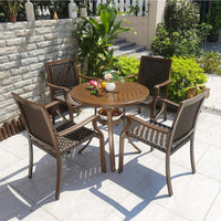 Outdoor Rattan Patio Dining Set for Garden, Balcony, Cafe