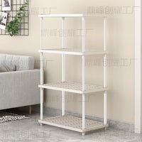 Multi-layer Floor Storage Rack with Hooks for Bathroom, Kitchen, and Home Organization