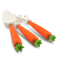 Kids Garden Tool Set with Carrot and Corn Themed Shovel, Rake, and Trowel
