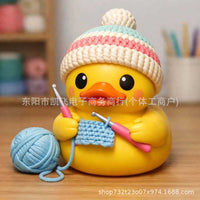 Hawaiian Style Duck with Guitar Parrot Resin Ornament Creative Home Decor Gift