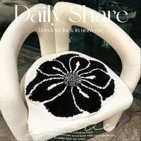 Luxury Round Floral Flocked Chair Cushion for Office and Home, Warm Non-Slip Seat Pad