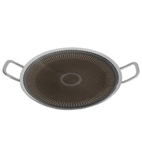 German 316 Stainless Steel Non-Stick BBQ Grill Pan for Outdoor and Indoor Use, Korean Teppanyaki Style, Induction Cooktop Compatible