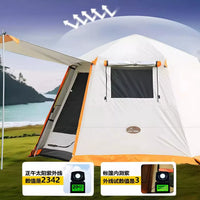 Hexagonal Large Space Automatic Camping Tent, Thickened Rainproof Windproof Oxford Cloth for Multiple People