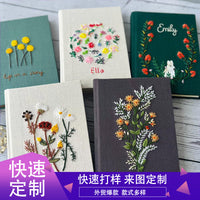 Hand-Embroidered Daisy Fabric Hardcover Journal A5/A6