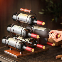 Creative Solid Wood Wine Rack Ornament, Inverted Wine Glass Holder, European Style Home Living Room Wine Cabinet Display Stand