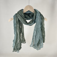 Bohemian Pleated Cotton Linen Scarf with Paisley Patchwork for Women