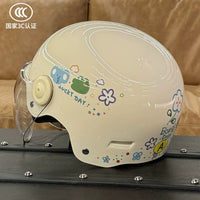 3C Certified Electric Motorcycle Half Helmet for Men and Women, All-Season Safety Helmet
