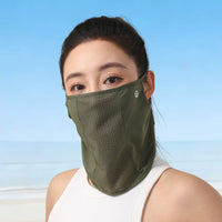 2026 New Ice Silk Sun Protection Face Mask for Women, Breathable Outdoor Cycling Neck Gaiter with Ear Loops