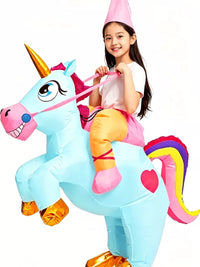 Inflatable Unicorn Ride-On Costume for Kids - Perfect for Halloween, Christmas, and Role Play