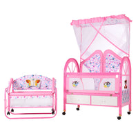 Baby Crib with Splicing Function, Mobile Bassinet, Two-in-One Stroller Bed for Newborns, Standalone Rocker with Drawer