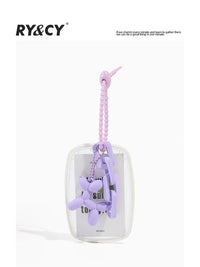 Acrylic Balloon Dog Keychain with Integrated Access Card Holder
