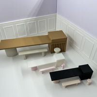 Dollhouse Miniature Kitchen Island Set for BJD Dolls