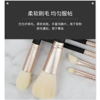 Makeup Brush Set with Wooden Handles for Powder, Eyeshadow, Lip, Concealer, Blush, Foundation - Soft Bristles, Portable with Storage