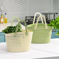 Portable Drainable Storage Basket for Laundry, Bath, and Shopping