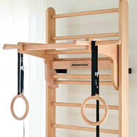 Wooden Wall Bars for Home Gym, Multifunctional Pull-Up and Rehabilitation Training Equipment