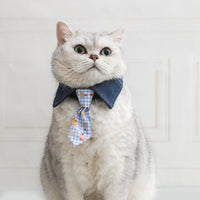 Pet Cat Dog Bow Tie Collar with Adjustable Necktie for Small to Medium Breeds